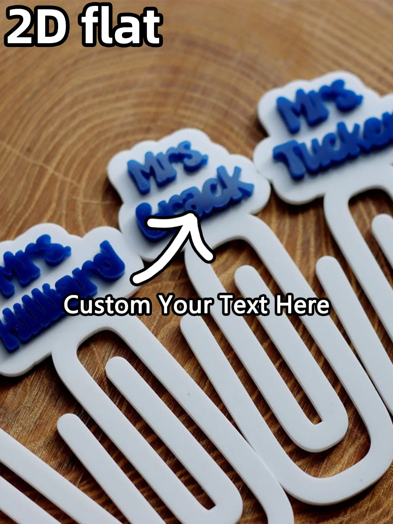 1PC Custom Bookmark - Personalized PMMA Macaron Color Paperclip Shape Laser Engraved Text Unique Gifts for Readers
