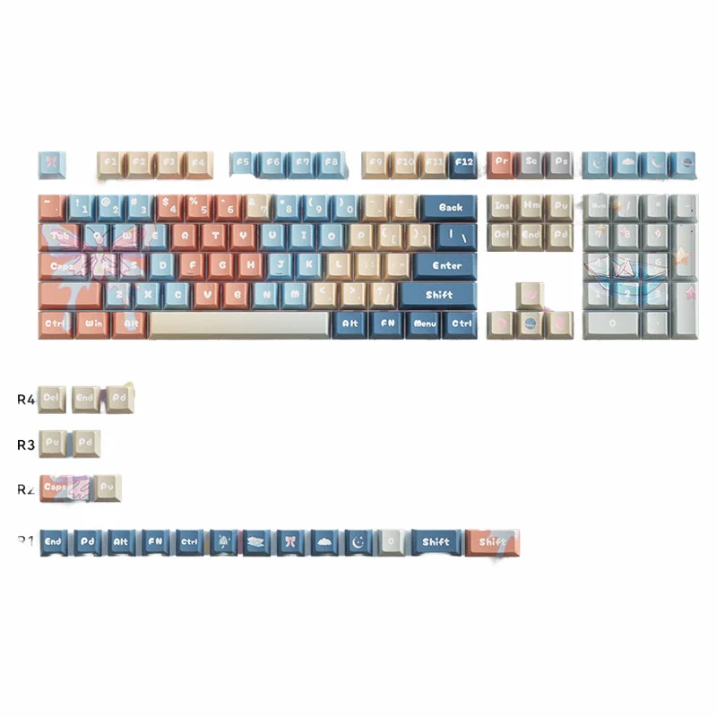 Butterfly theme keycap PBT material sublimation original high DIY mechanical keyboard cap wooting