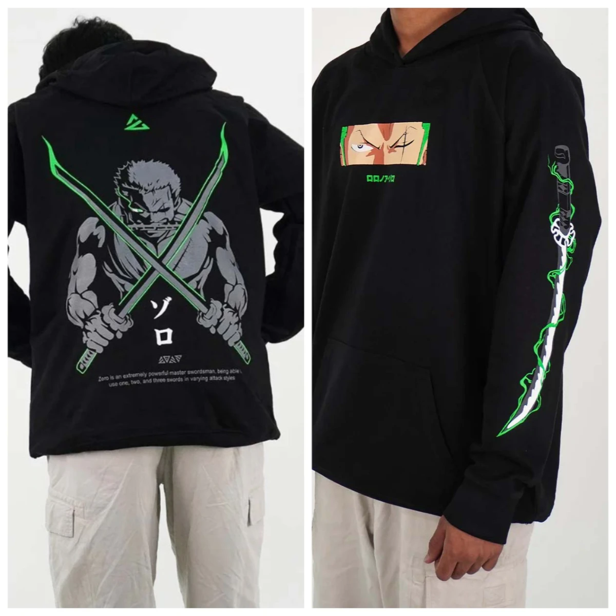 

ONE PIECE Black Luffy Sauron Printed Men's and Women's Autumn and Winter Trend Hoodie Loose Large Size Thermal Top