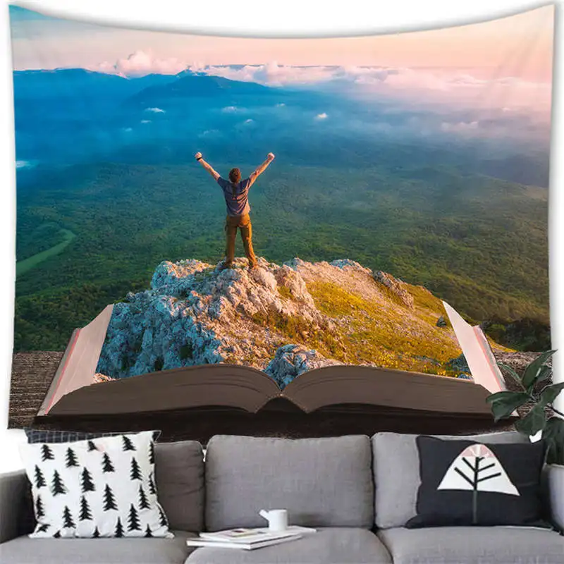 

Creative Magic Book digital-printed polyester tapestries living rooms bedrooms macrame wall hanging room decor aesthetic