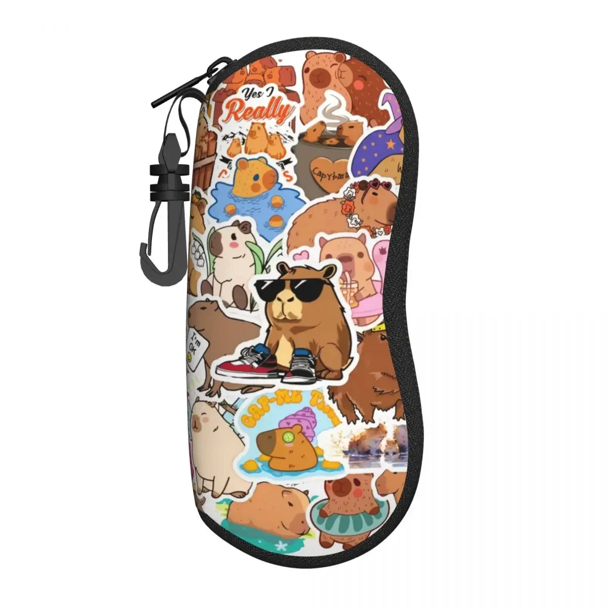 Custom Cute Giant Cavy Capybara Collage Shell Eyeglasses Protector Cases Fashion Sunglass Case Glasses Pouch