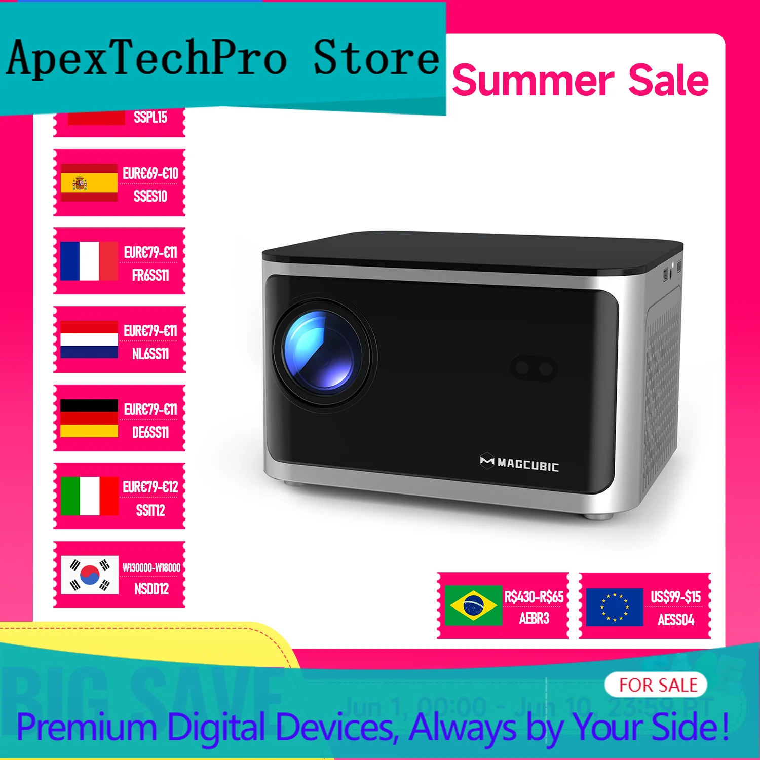 Smart Home X10 - Proyector Inteligente ApexTPMagcubic Android 11 4K,