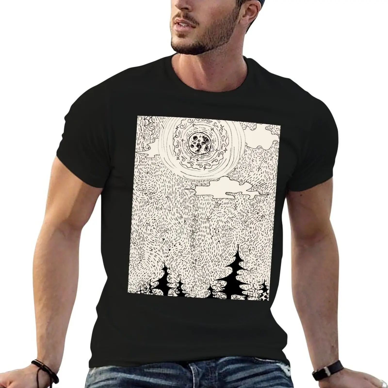 

Lunar Forest T-Shirt anime tshirt cheap stuff vintage Men's cotton t-shirt