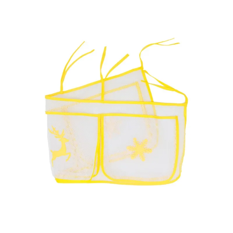 Sac de rangement suspendu pour lit de dessin animé, organisateur de berceau en coton pour bébé, sac de poche pour jouets et couches, ensemble de literie pour berceau, fournitures pour bébé, sacs en filet