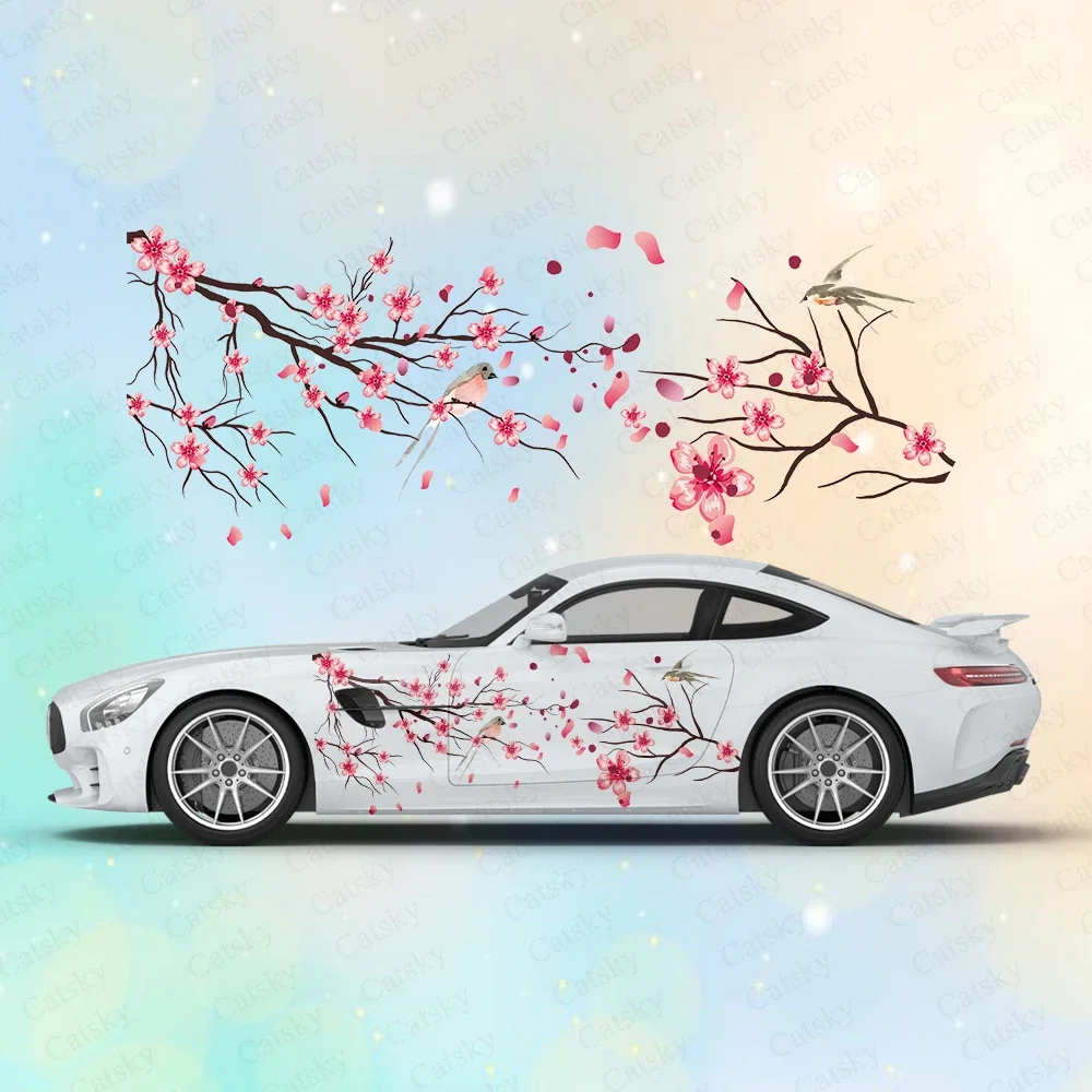 

Chinese Painting Plum Blossom Large Car Stickers and Decals Car Body Stickers Car-Side Decals Waterproof Car Vinyl Stickers