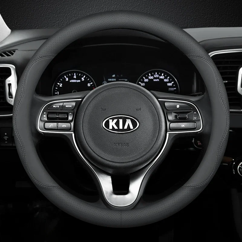 Leather Car Steering Wheel Cover for Kia Sportage K3 K5 K4 kx3 kx5 K2 Soul Ray Seltos Rio XCeed  Ceed Sorento Carens Accessories