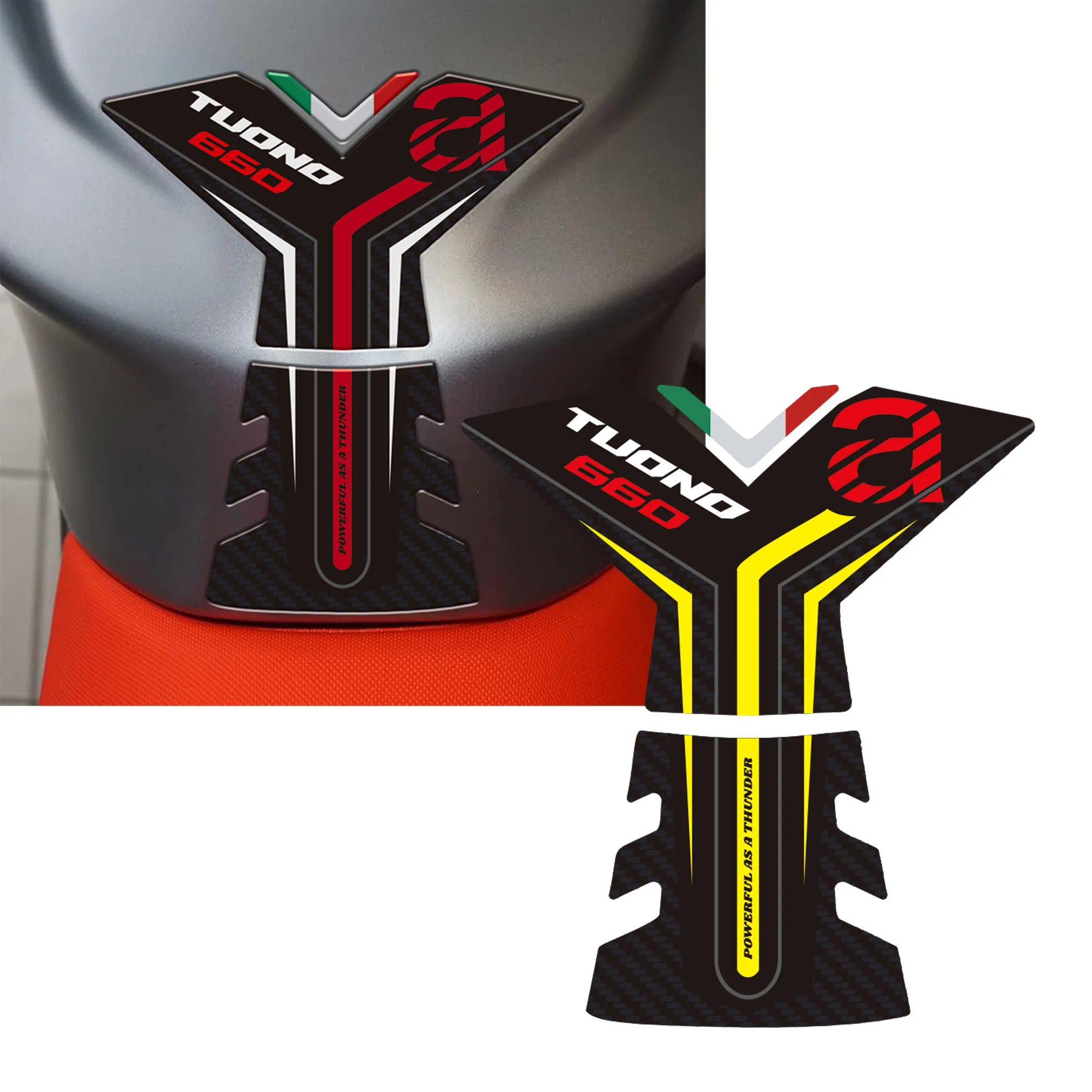 Fotografia 3: Almofada de tanque de gel de resina 3D para motocicleta, adesivos de proteção e decoração, tanque compatível com Aprilia Tuono 660 2021-2025