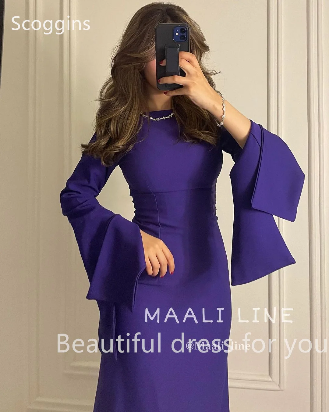 Scoggins فساتين سهرة Prom Dresses for Women Simple Formal Occasion Dresses 2024 Mermaid O-Neck Long Evening Party Dresses