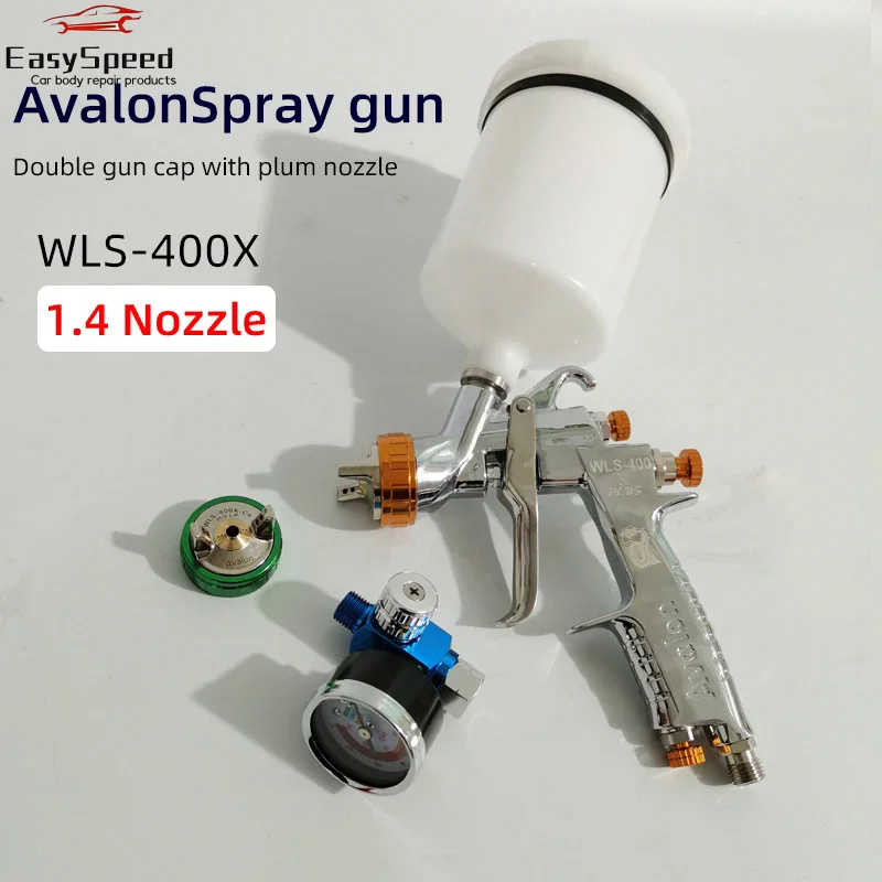 Taiwan AVALON Wls400X Automotive Paint Spray Gun Oil Water Varnish Spray Gun Nozzle 1.4 Caliber Double Cover High Atomization