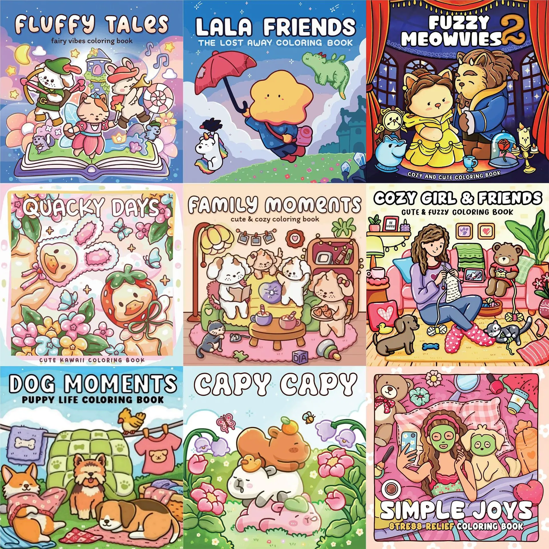 Juego de libros para colorear para adultos y adolescentes con varios temas, terapia de arte creativa para aliviar el estrés para familiares, artistas y principiantes