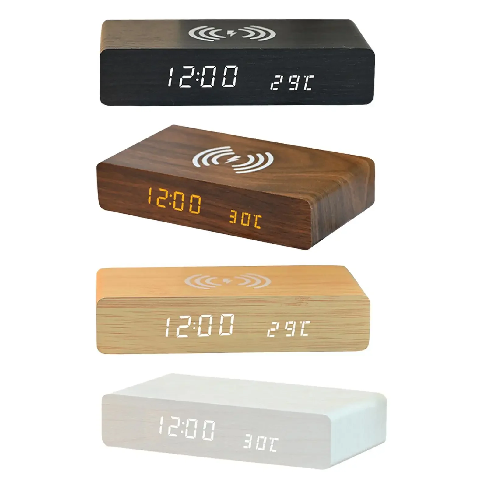 

Ireless Charging Alarm Clock With 3-level Brightness Led Display Digital Alarm Clock For Bedroom, Apartment & Desk