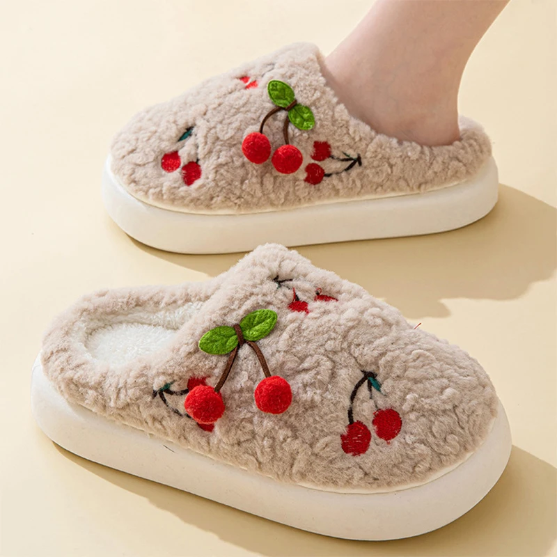 

Women Slippers Soft Fluffy Slides Warm House Slipper Female Platform Bedroom Plush Flats Girls Lovely Furry Home Floor Shoes