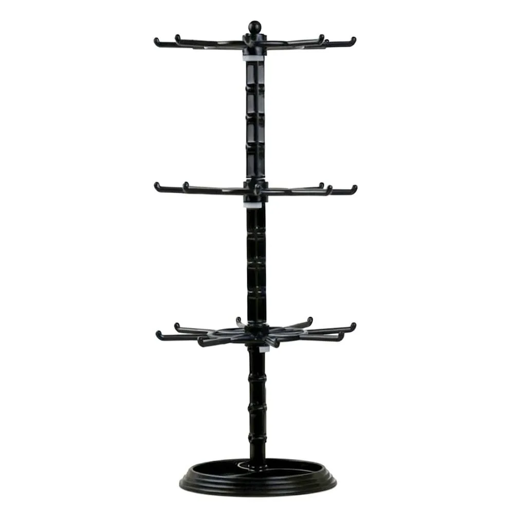 Multi-layer Keychain Hanging Rack Rotating Design Adjustable Tiers Storage Rack 2 Tire Design Acrylic Material Rotatable Rack