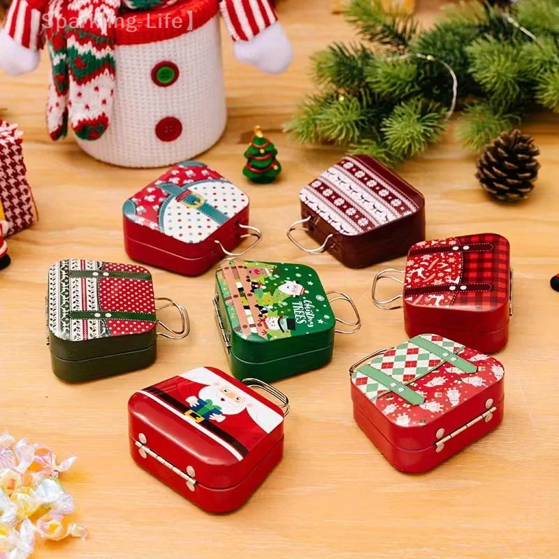 Dekorasi Natal, Tas Kaleng, Kotak Permen, Kotak Hadiah Anak-anak, Kotak Kaleng Kecil, Kotak Hadiah Kue, Kotak Penyimpanan Rumah