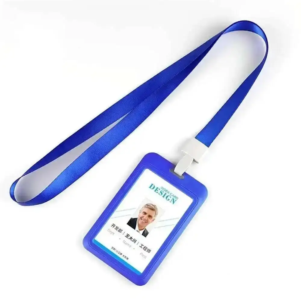 10pcs Id Card Badge Holder Necklace Magnesium Aluminum Alloy Metal Buckle + Polyester Lanyard, Customize