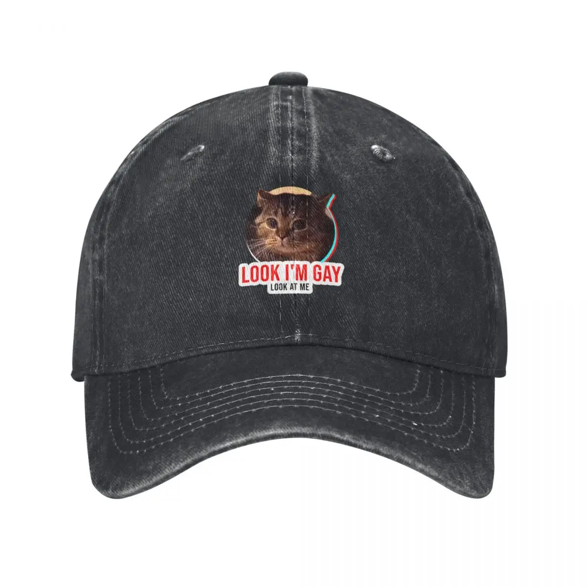 

Look i'm gay meme cat tiktok t-shirt and stickers Baseball Cap custom caps sun caps funny hat Women's Hats 2025 Men's