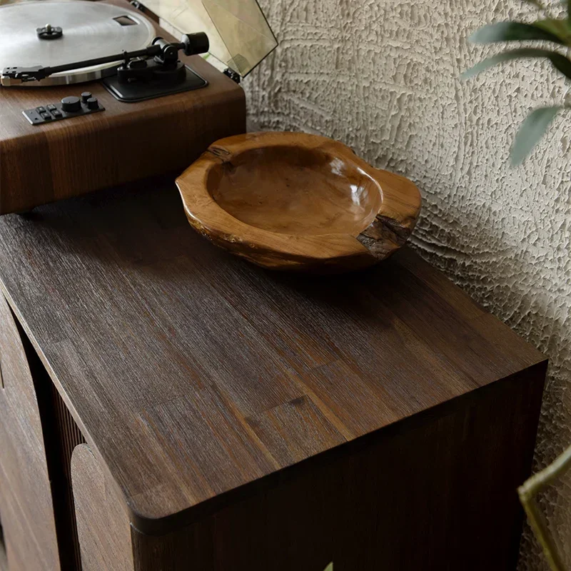 Retro solid wood chest, living room, bedroom, household drawer, storage, five buckets, dining side, medieval wall cabinet