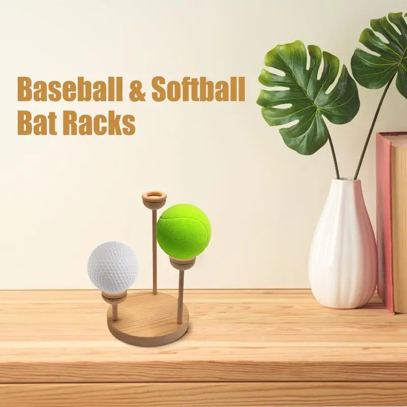 Baseball Stand Baseball Rack Display Holder Wooden Base Ball Stand Display Holder For Golf Baseball Softball Tennis Ball