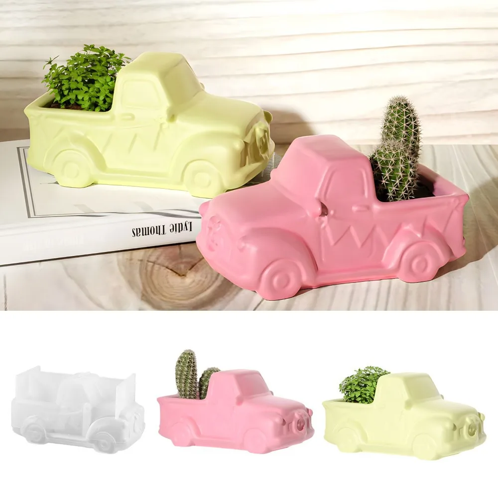 Car Potted Scent Candle Silicone Mould Handmade 3D Truck Plaster Resin Mold DIY Winter Jewelry Storage Decor Christmas Souvenir