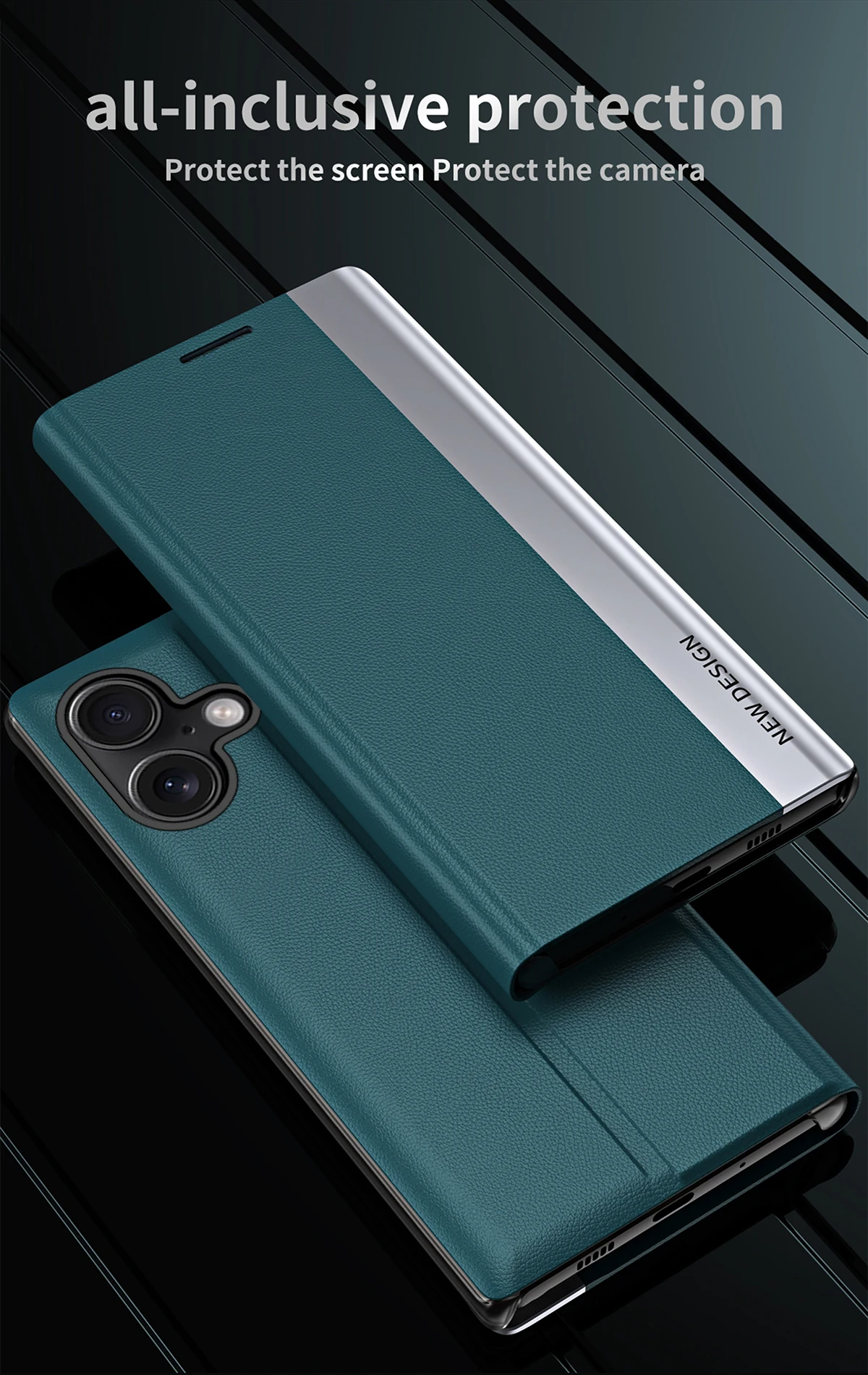 

Luxury 4th Generation Magnetic Shocproof Case for iPhone 17 16 15 14 13 12 11 Pro Max , Flip Cover PU+PC Protectives Skins Shell