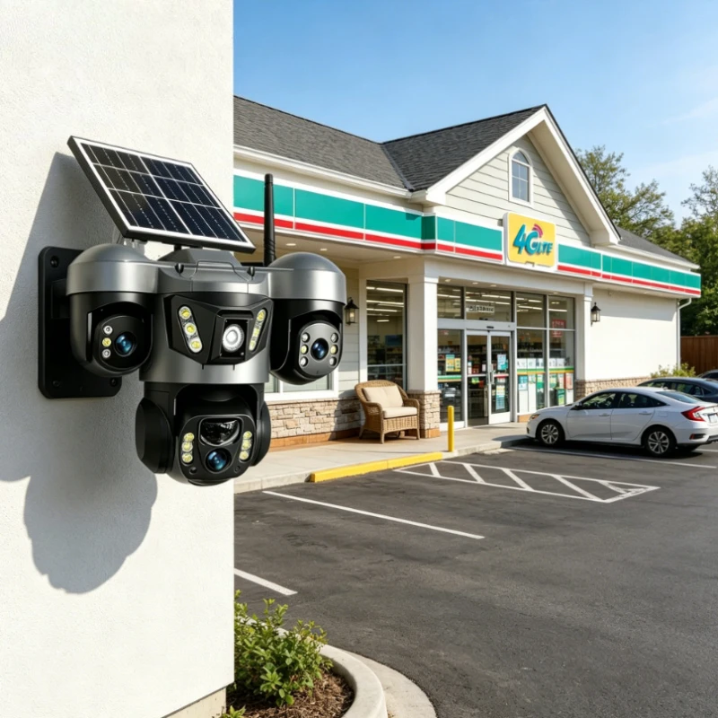2026 Neue Solar 4G WLAN PTZ-Kamera 15MP Drei-Linsen-System Outdoor Wasserdichte Nachtsicht-Sicherheits-Videoüberwachungskamera