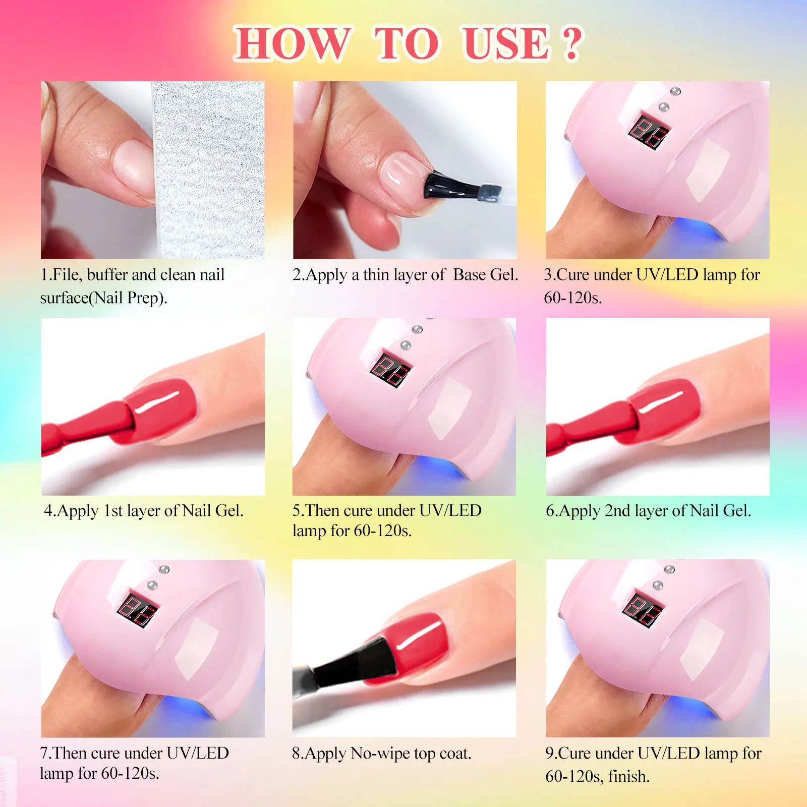 12pc macaron verão cores gel polonês conjunto base gel casaco superior incluído hema livre semi permanente uv/led arte do prego diy manicure