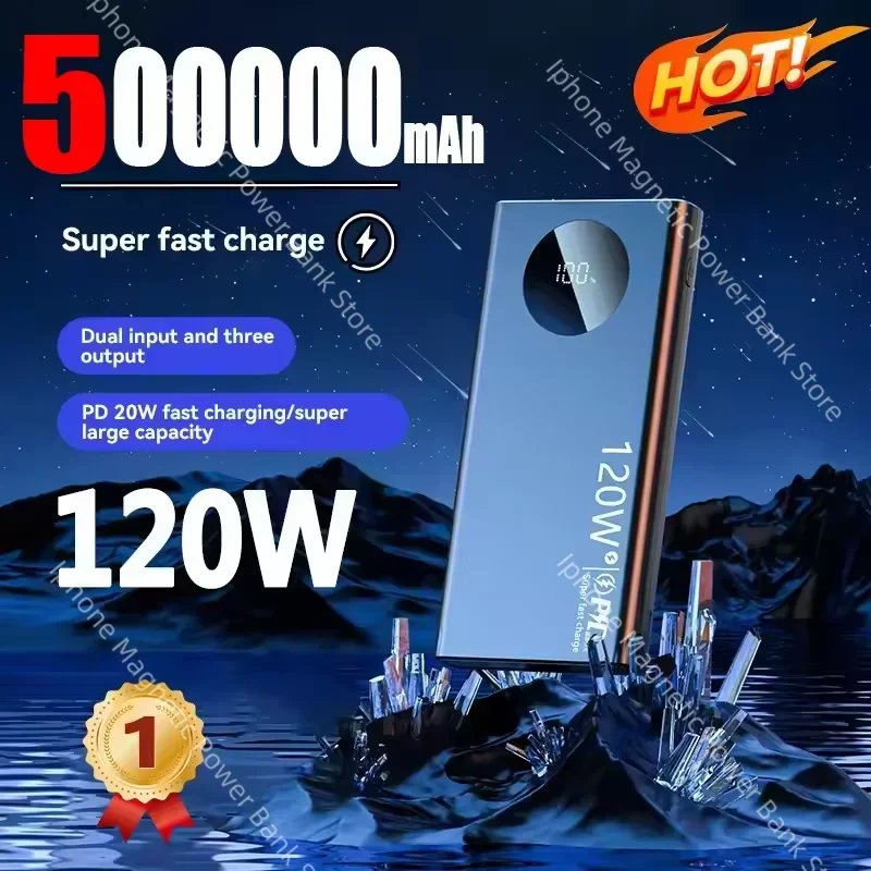 New 120W Power Bank Super Fast Charging 50000mah Ultralarge Capacity For Mobile Power External Battery For Iphone Xiaomi Samsung
