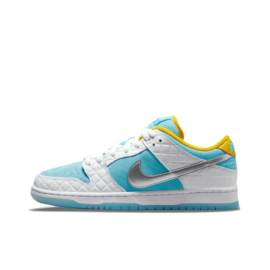 Nike Dunk SB Skateboard Shoes Unisex Low Top White/Silver/Yellow/Blue DH7687-400