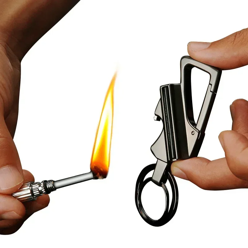 3 IN-1 Matching Keychain kerosene Lighter Torch Cigarette Lighter Creative Windproof Smoking Accessories Cool Men\'s Gift 2024