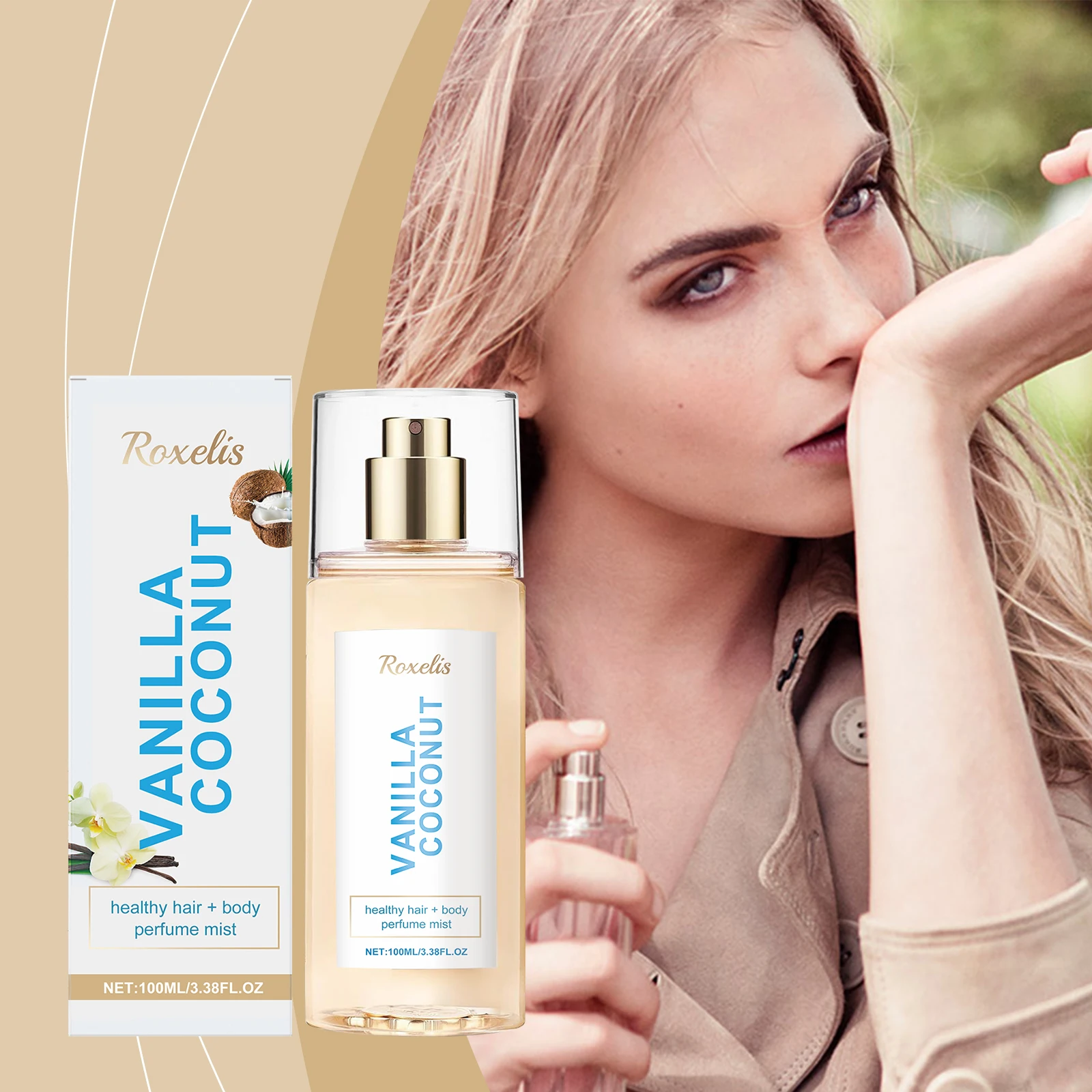 

Vanilla Coconut Body Mist: Long-Lasting Fragrance, Unique Charm, Fresh & Romantic Travel-Friendly Portable Perfume