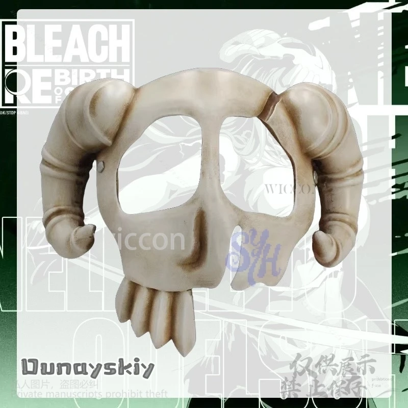 أنيمي BEEACH تأثيري Neliel شيطان الجمجمة القرن نصف الوجه ثلاثية الأبعاد حمض البوليلاكتيك قناع القبعات هالوين حفلة عيد الميلاد كوسبفري-