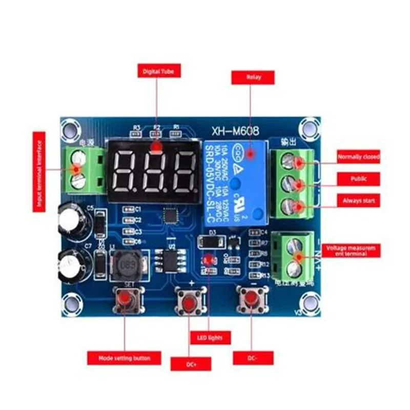 1PCS XH-M608 DC6-40V Battery Charging Module Meter Under Voltage Overvoltage Protection For Power Amplification Module