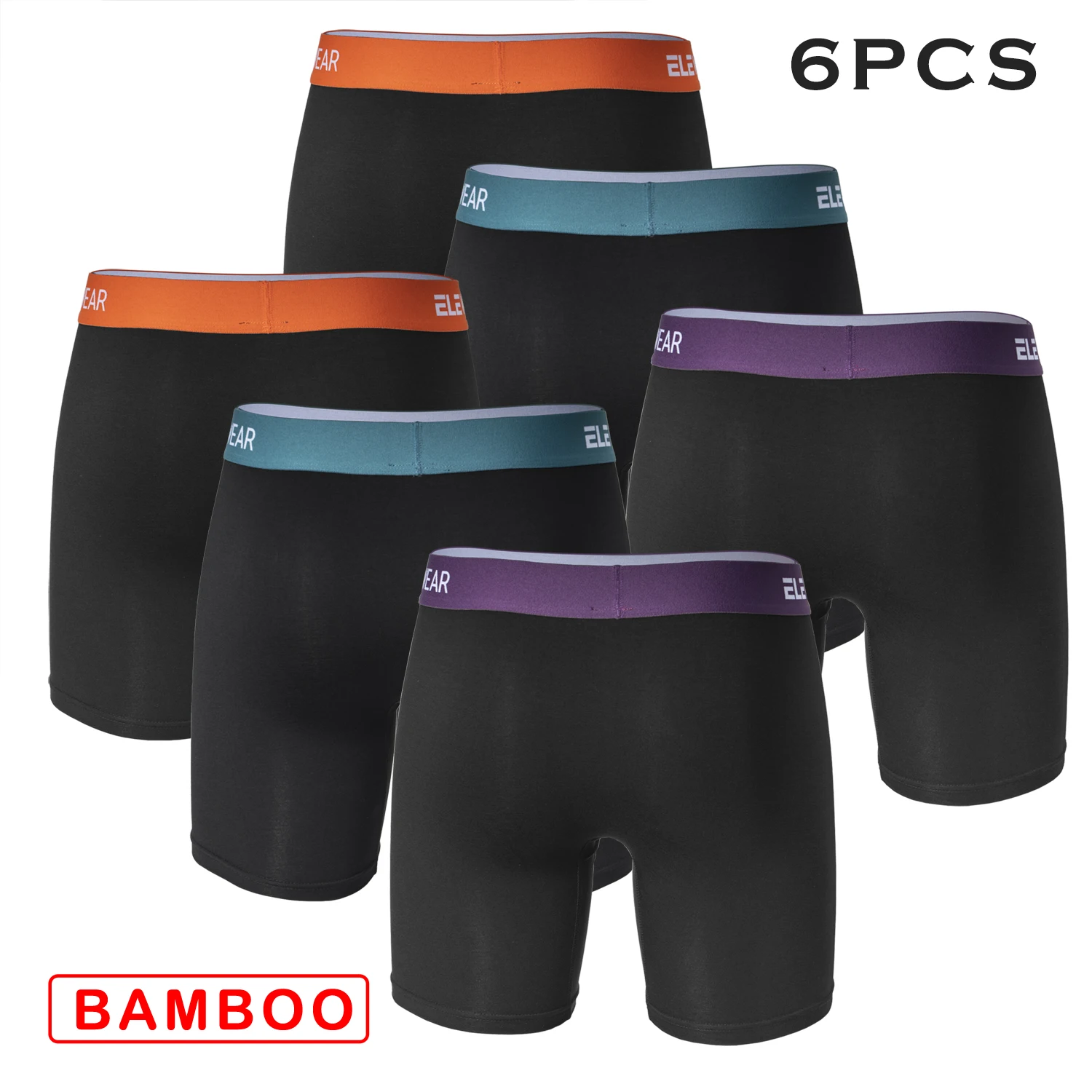 6 قطعة ملابس داخلية للرجال من الخيزران مع فتحة قابلة للتنفس سراويل داخلية للرجال سراويل تحتية مقاس كبير سراويل داخلية عصرية موجزة