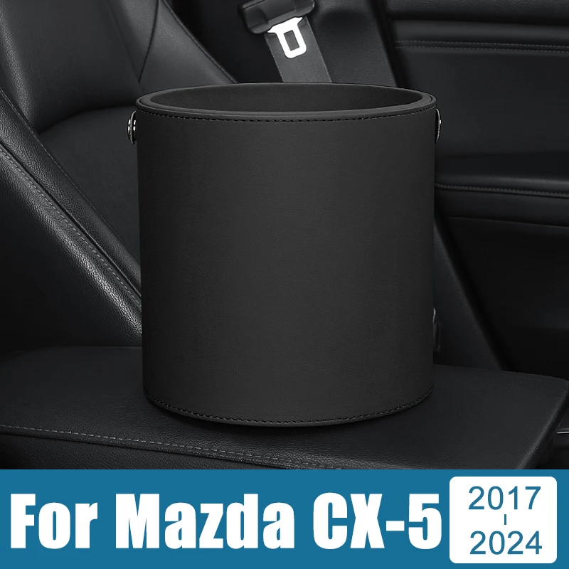 

For Mazda CX-5 CX5 CX 5 KF 2017 2018 2019 2020 2021 2022 2023 Portable Car Circular Trash Can Garbage Pocket Holder Sundries Bin