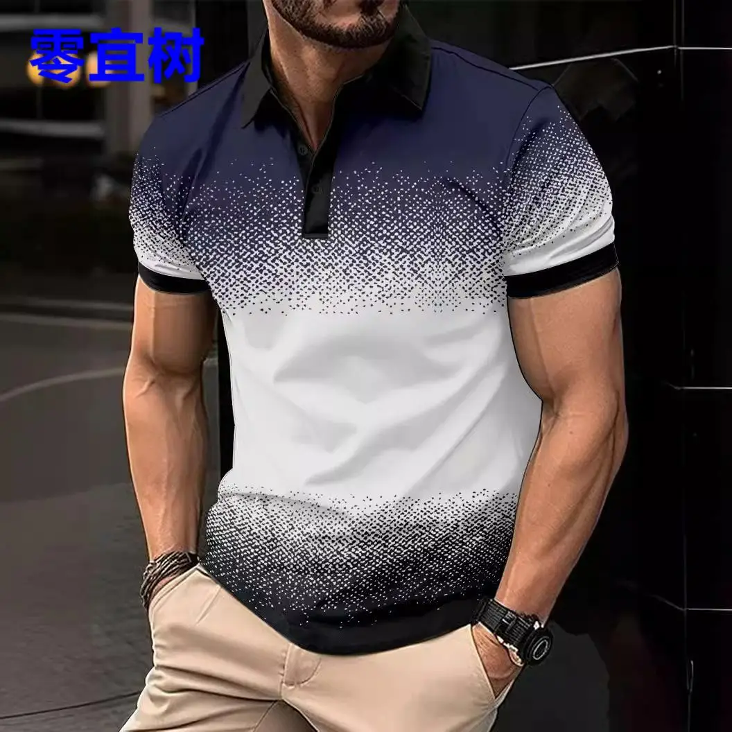 

Summer 2025 Men's Sport irt adient Collar Qui Dry Cotton Blend ort Sve Thiened Summer for Other Ocns