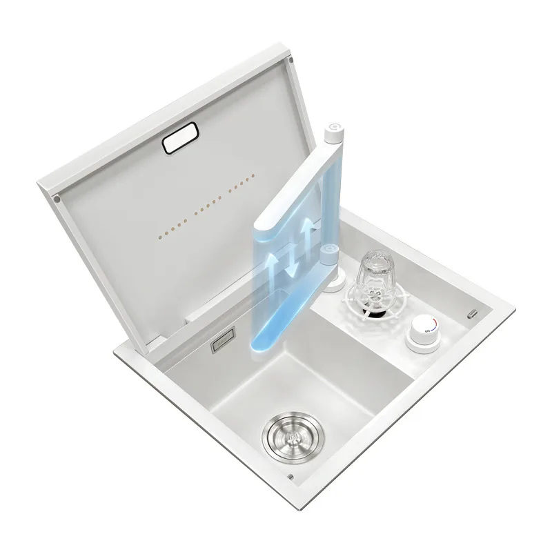 

Stainless steel, invisible, sink, with cover plate, single slot, hidden, vegetable basin