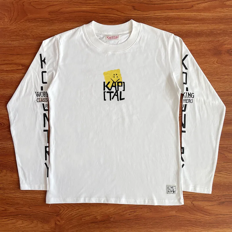 

Kapital Kountry Hirata Japanese Casual Letter Printed Tees Long Sleeved T-shirt for Men