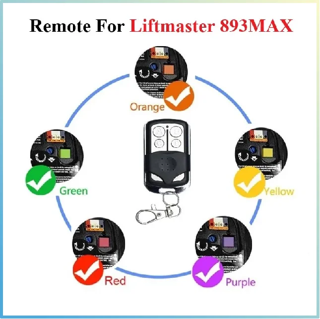 

10PCS 893MAX Universal Garage Remote Replacement Liftmaster 371LM, 373LM, 375LM, 971LM, 973LM, 893MAX 310/315/390MHz