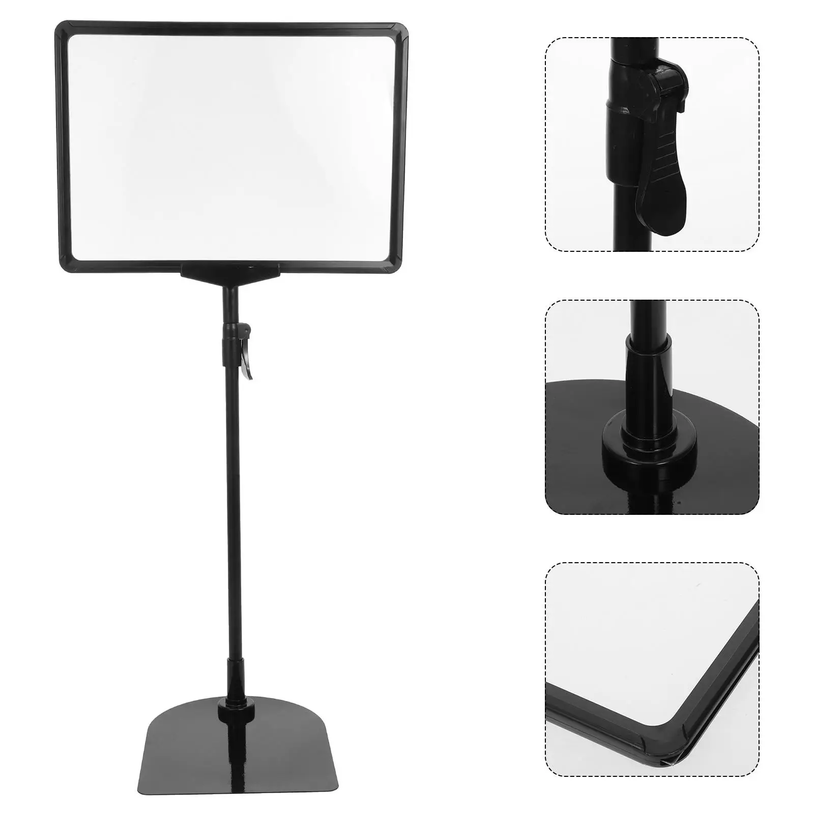 A4 Poster Stand Sign Holder Black Plastic Display Advertising Multifunctional Easy Installation Classic Appearance Sign