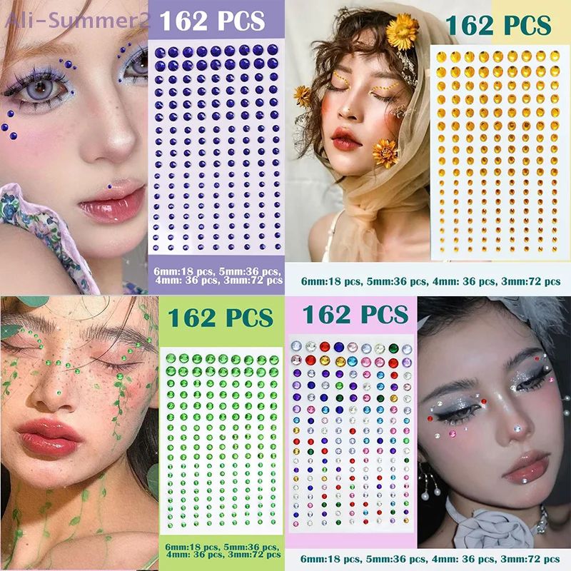 

{Summer2}{MX} 3/4/5/6mm 3D Rhinestone Eyes Face Makeup Stickers Self Adhesive Temporary Tattoo DIY Festival Stage Body Art Decor
