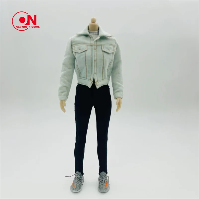 1/6 مقياس أنثى الجندي معطف قصير الدنيم سترة الملابس الإكسسوار يناسب 12 بوصة عمل نموذج لجسم دمية #4