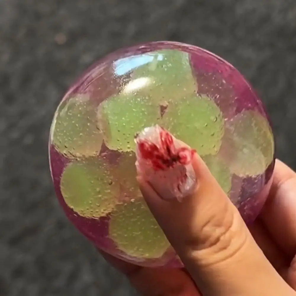 Boys Girls Grape Pulp Beads Squeeze Shapeable Hand Relax TPR Mochi Ball Soft TPR Pinch Sugar Balls Squishy Adults