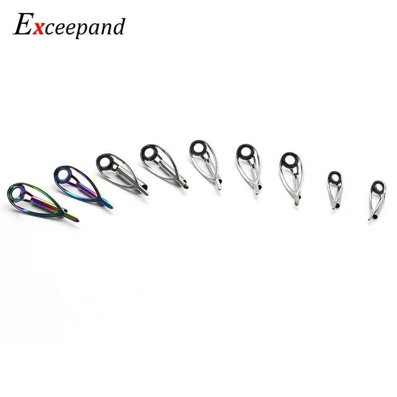 Exceepand Sliver Free of Tangle Top Tip Guide for Spinning  Casting Fishing Rod Building Repair Raibow  Eye Line Ring