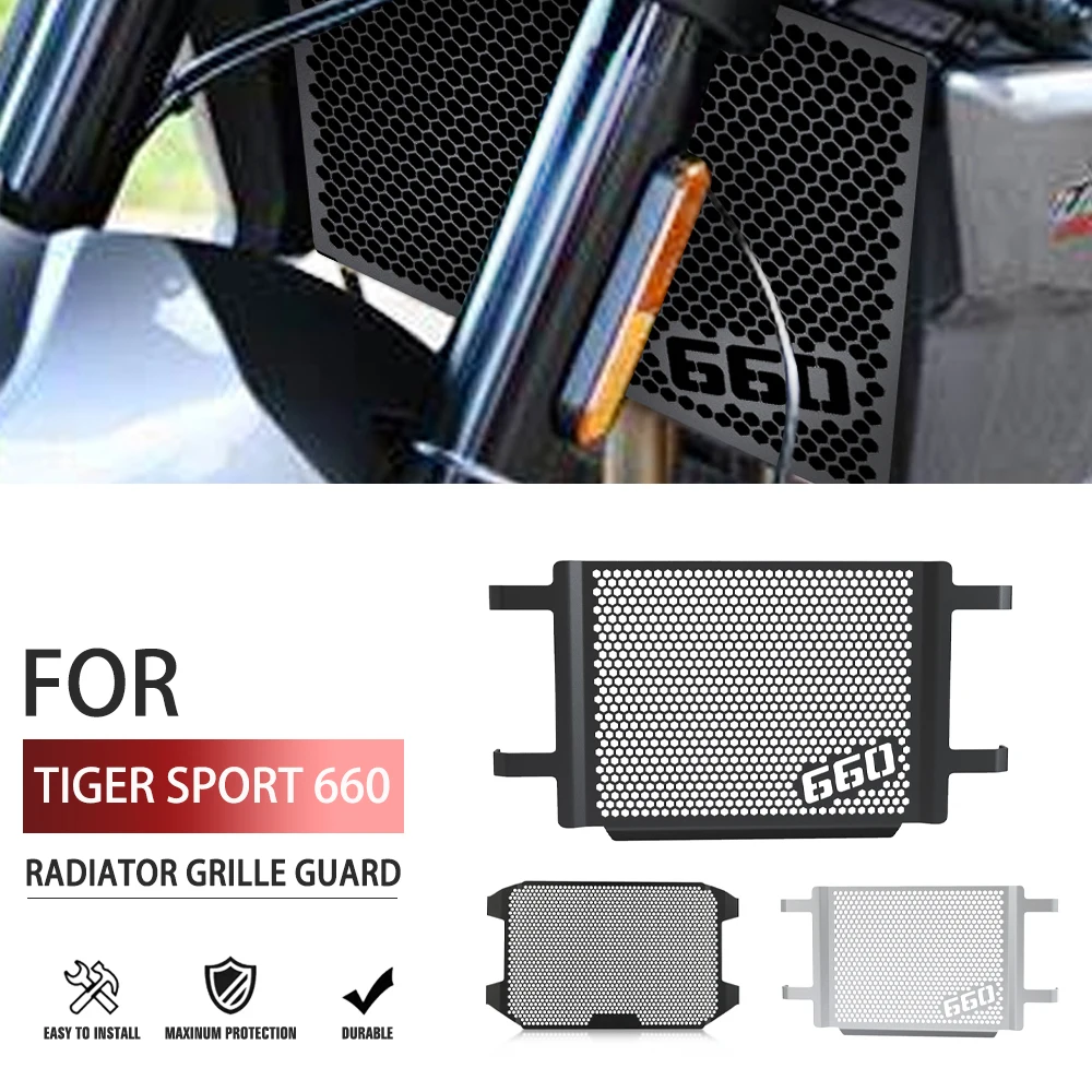 

New Motorcycle Accessories For Tiger Sport 660 Sport 660 2022 2023 2024 2025 CNC Aluminum Radiator Grille Guard Protection Cover