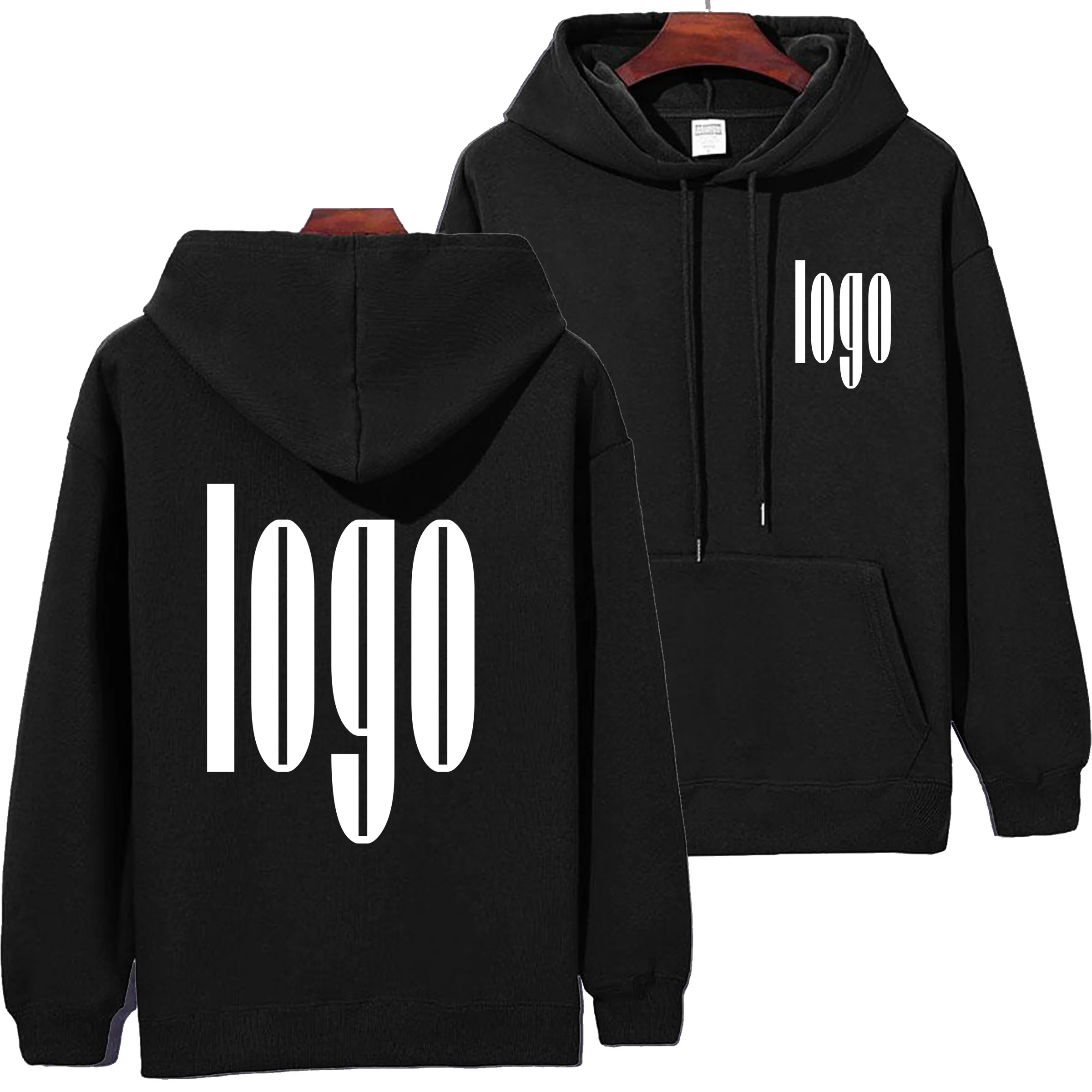 DIY men's custom brand logo hoodie, autumn plus size cotton sweatshirt, high-quality top, men's hip-hop sweater for warmth and p