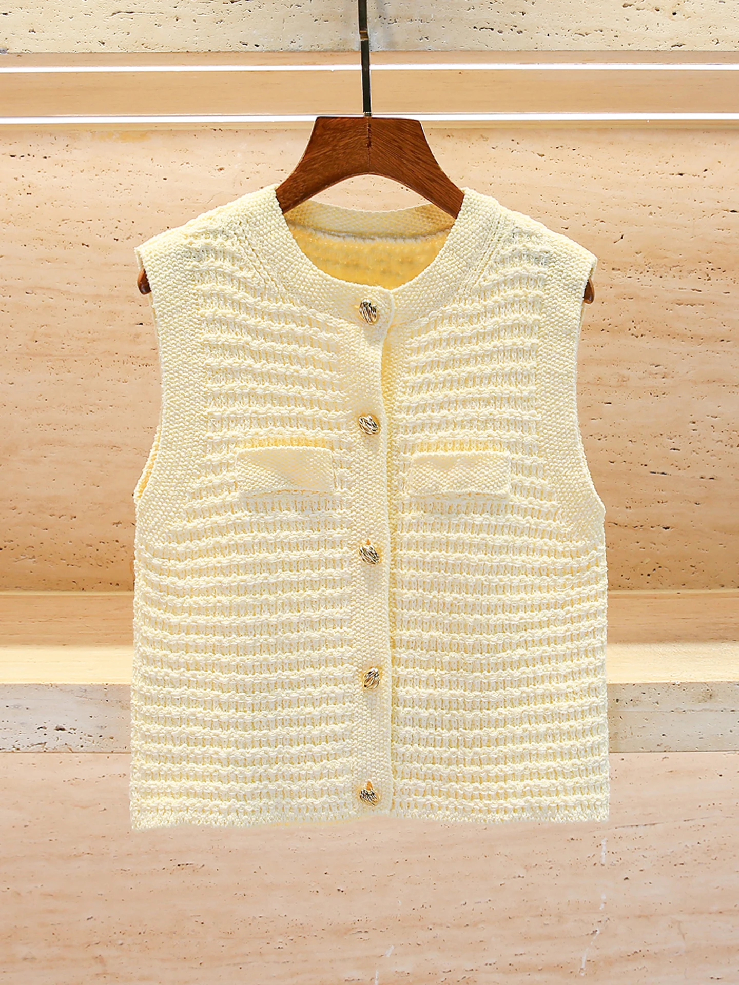 

Ele женский вязаный свитер в полоску, жилет, нежная осенняя коллекция, повседневная одежда, круглый топ Ne ort H-ape Bal Top