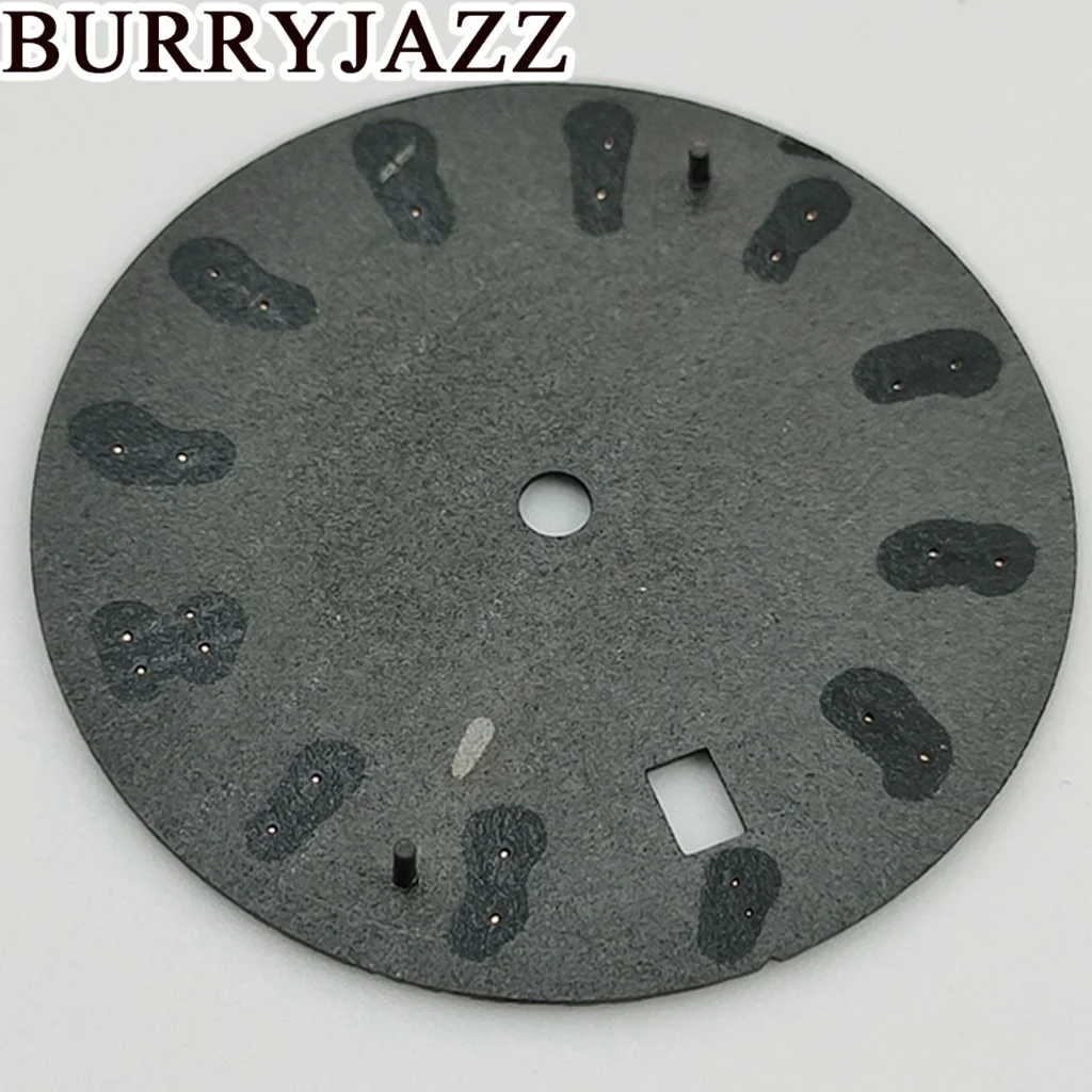 قرص ساعة Burryjazz مضيء ، غطاء تاج الساعة 3: 00 ، بدون شعار الاتصال الهاتفي الأسود والأزرق والأخضر والأبيض ، من من من نحن ، NH35