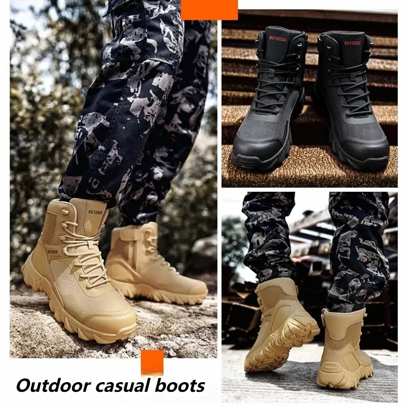 

Men's Outdoor Hiking Tactical Boots Size39-46Large SizeTactical Military Boots Non-slipand Anti-manufacturing Outdoor Applicable