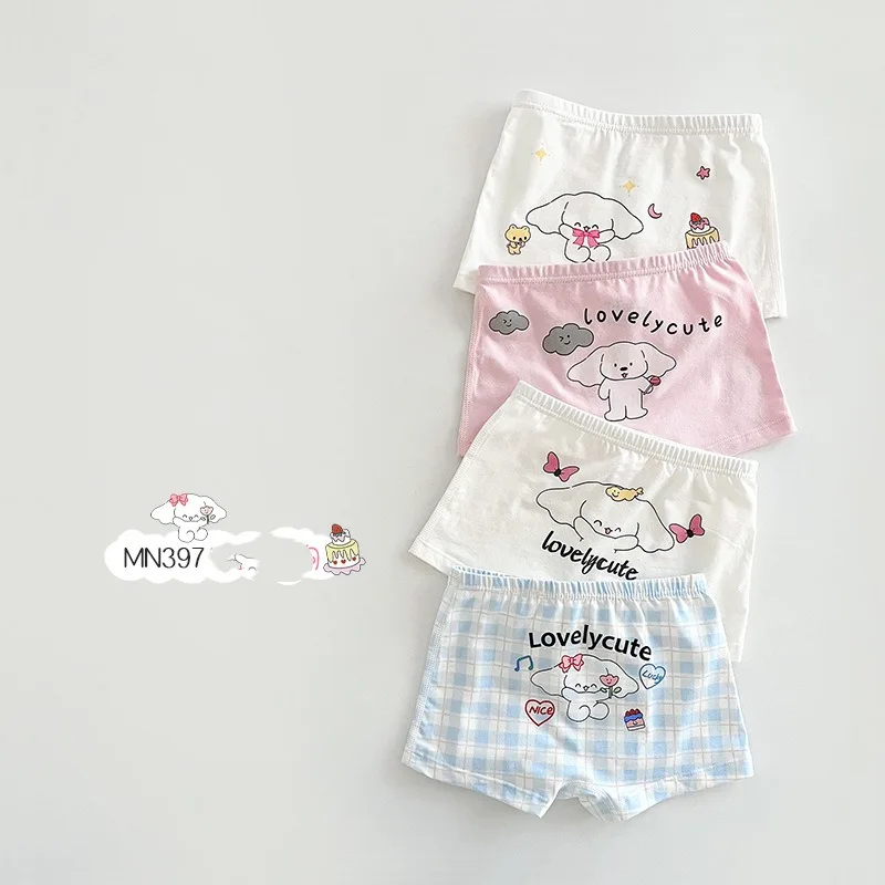 4 Pcs/Lot Children Underwear Cotton Girls Panties Cute Kids Boxer Briefs Child Soft Girl Pants 2-10Years