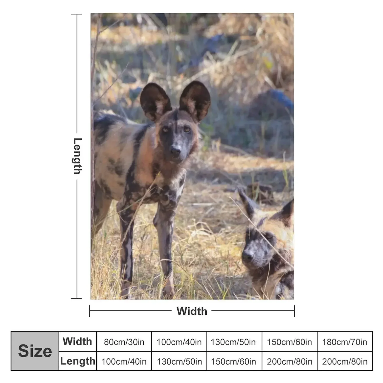 Two African wild dogs in Moremi Game Reserve, Botswana Throw Blanket manga valentine gift ideas Luxury Designer Blankets